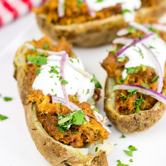 BBQ Pulled Pork Potato Skins