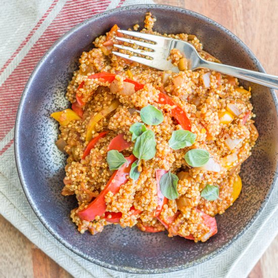 Simple Vegan Quinoa Paella