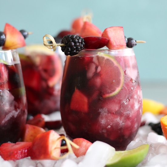 Sangria Soaked Fruit Skewers