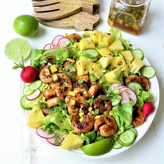 Pineapple & Grilled Shrimp Salad