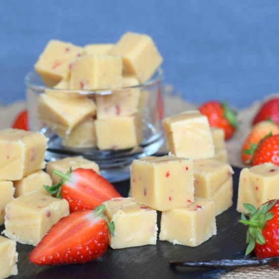 Strawberry & Vanilla Homemade Fudge