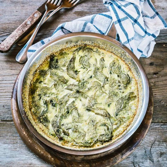 Clafoutis with artichoke