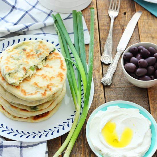 Feta scallion stuffed Pita