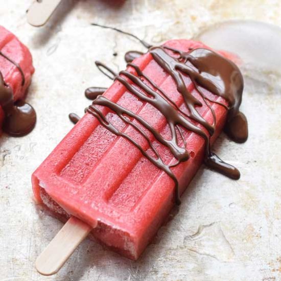 Strawberry Popsicle with Chocolate