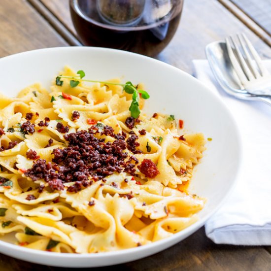 Chili Pasta with Chorizo Crumb