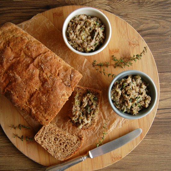 Soft Rye Bread with Sardine Rillette