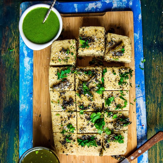 Instant Oats Rava Dhokla