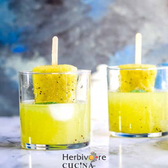 Kiwi Coconut Popsicles + Lemonade