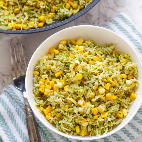 Basil Pesto & Roasted Corn Rice