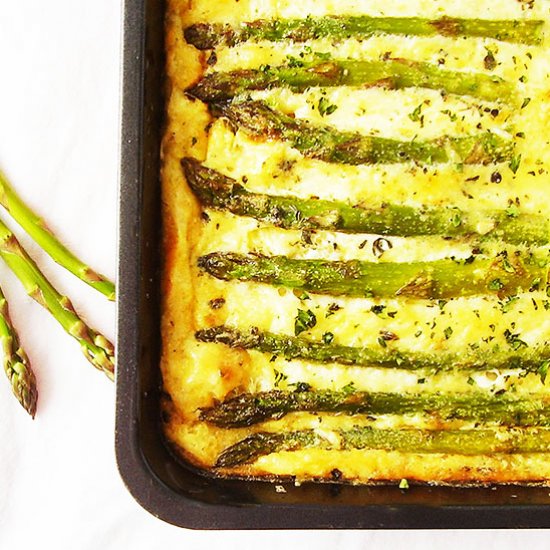 Mac and Asparagus Frittata Bake