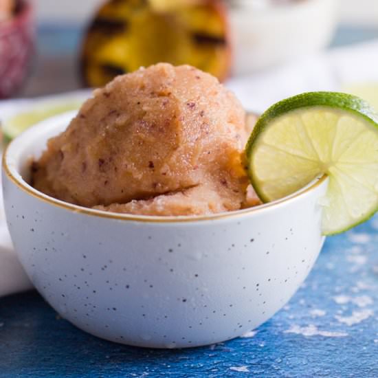 Smoky Peach Margarita Sorbet