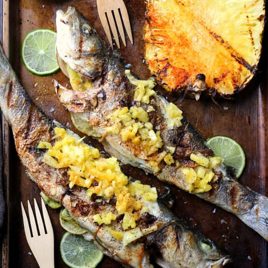 Pineapple Lime Grilled Branzino