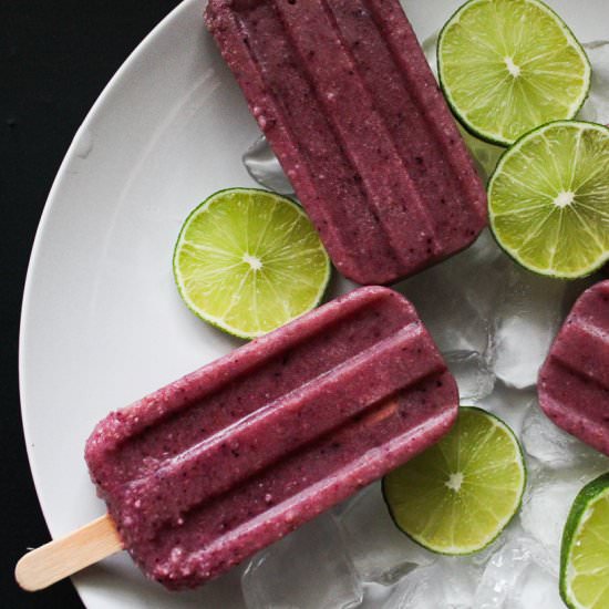 Easy Blueberry Cream Popsicles