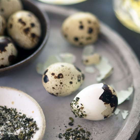 Quail Eggs + Oolong Tea Salt