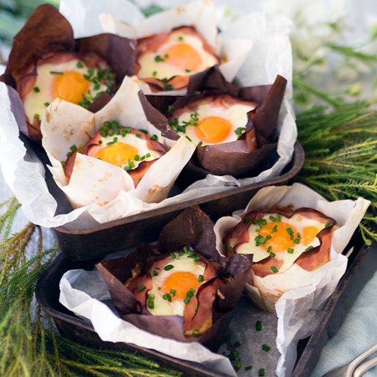 Ham & Egg Hash Brown Nests