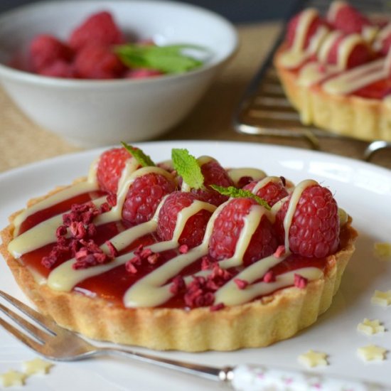 Raspberry & White Chocolate Tart