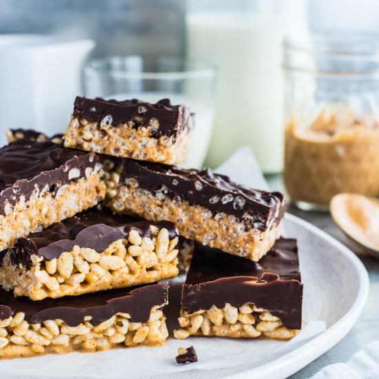 Puffed Rice & Peanut Butter Bars