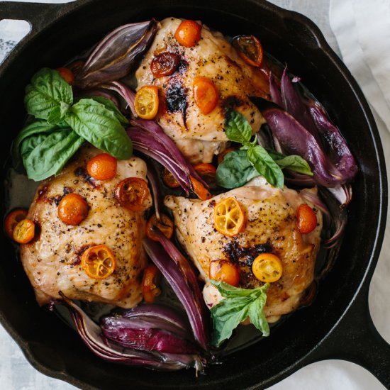 Basil Chicken with Kumquats