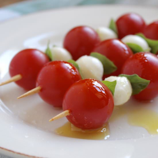 mini caprese skewers