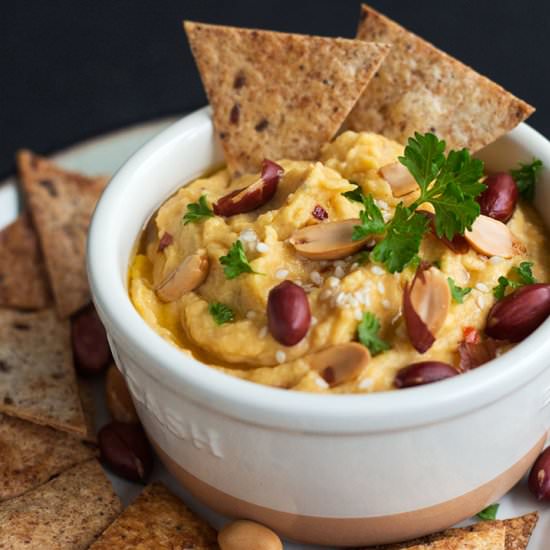 Pumpkin Hummus with Peanuts