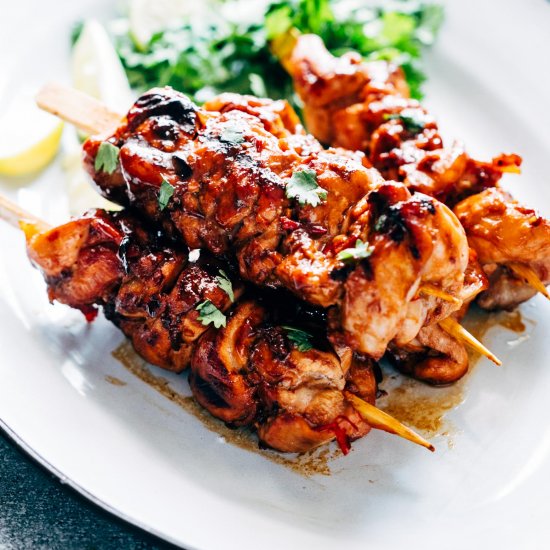 Grilled Sambal Chicken Skewers