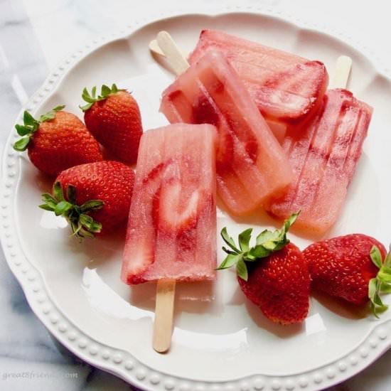 Strawberry Rosé Popsicles