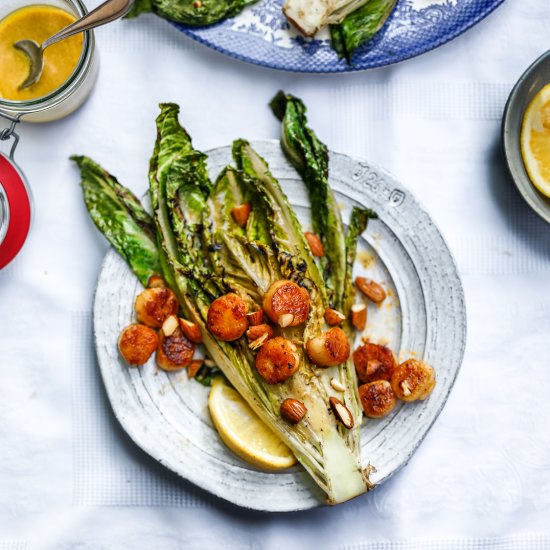 Charred Caesar with Scallops