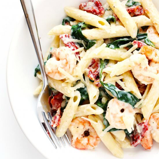 Creamy Shrimp Florentine Pasta