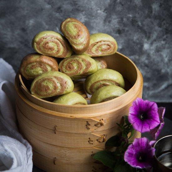 Matcha Nutella Mantou