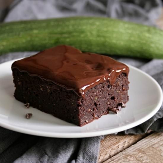 Zucchini Brownies with Glaze