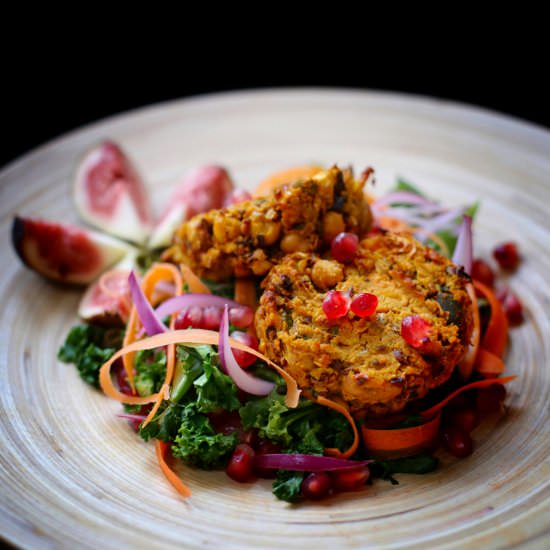 Sweet potato and chickpea fritters