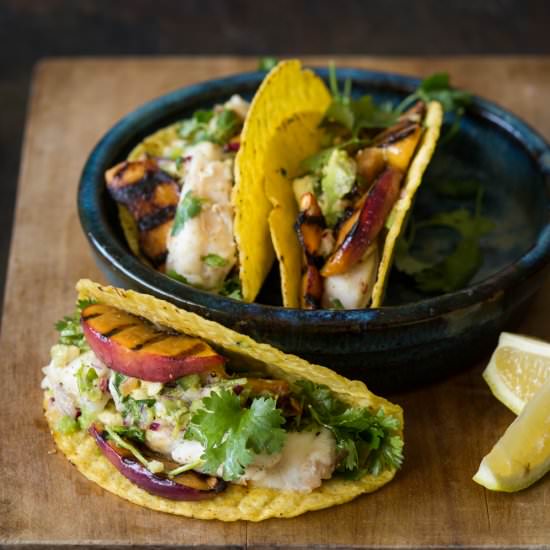 FISH TACOS WITH GRILLED NECTARINE