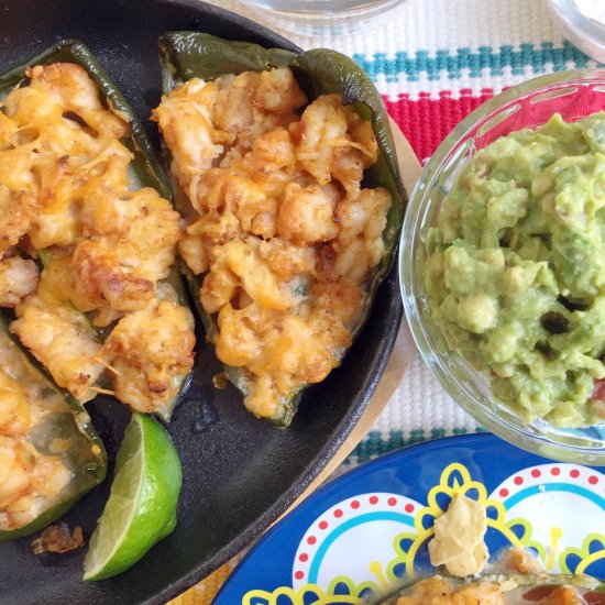 Shrimp Stuffed Poblano Peppers