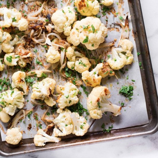 Easy Parmesan Roasted Cauliflower