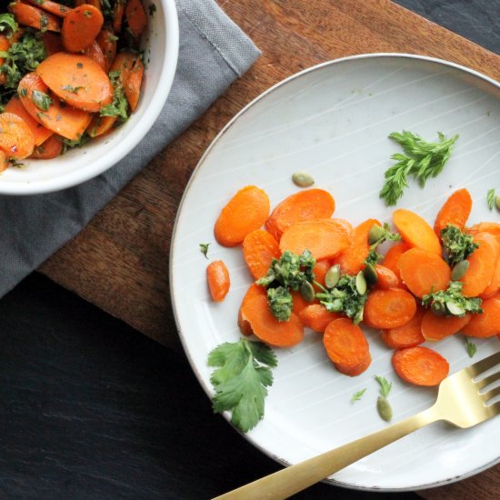 Roasted Carrots with Pesto