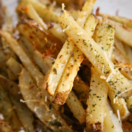 Garlic Parmesan Baked Steak Fries