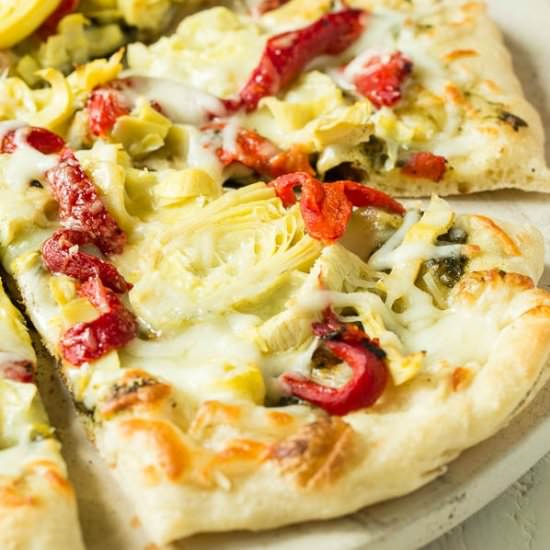 Grilled Artichoke Pizza