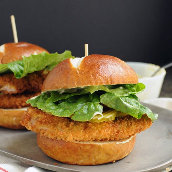 Crispy Pork Tenderloin Sandwich