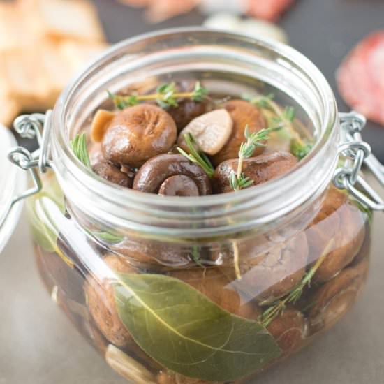 Herb & Garlic Marinated Mushrooms