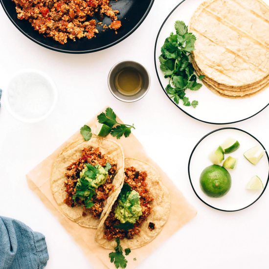 Spicy Tofu Breakfast Tacos