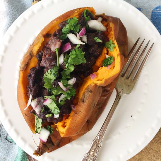 BlackBean Stuffed Sweet Potato