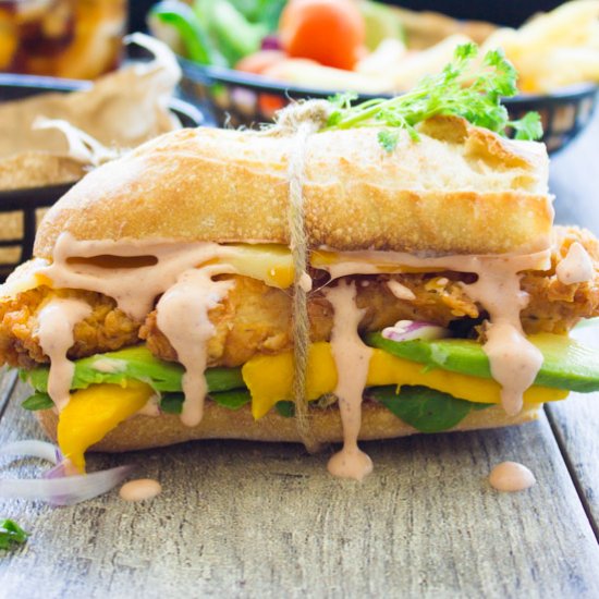 Mango Sriracha Chicken Sandwich