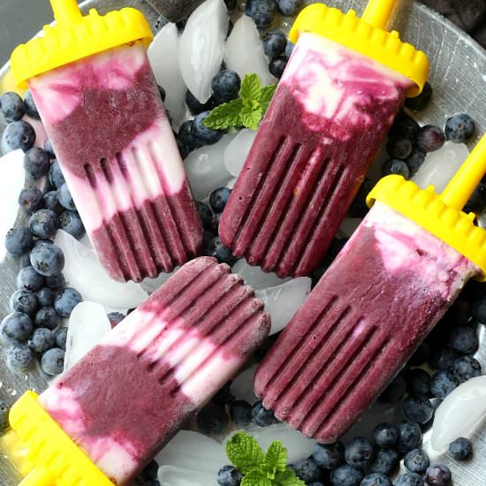 Blueberry Yogurt Healthy Popsicles