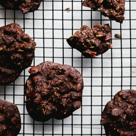 Dark Chocolate Seedy Nut Clusters