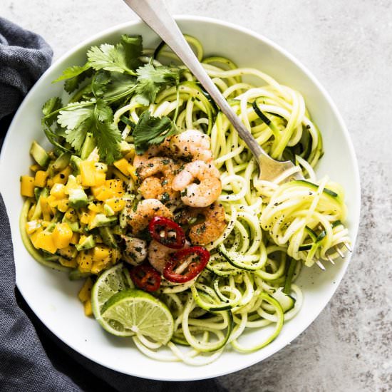 Zoodles + Cilantro Lime Shrimp