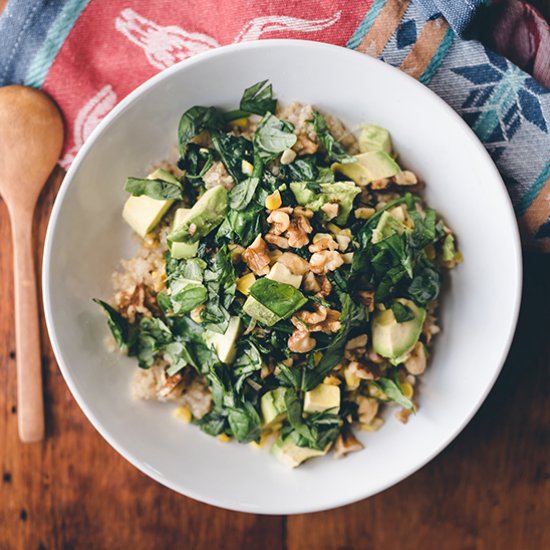 Quinoa with Corn, Avocado, and Basil