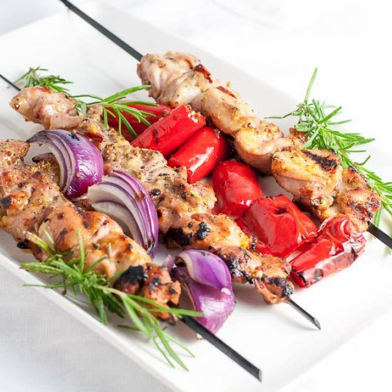 Rosemary Mustard Chicken Kabobs