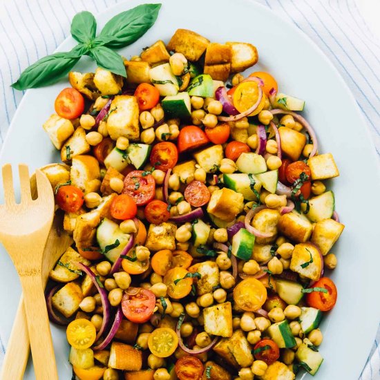 Chickpea Panzanella Salad