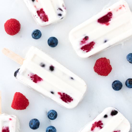 Red, White, and Blueberry Popsicles