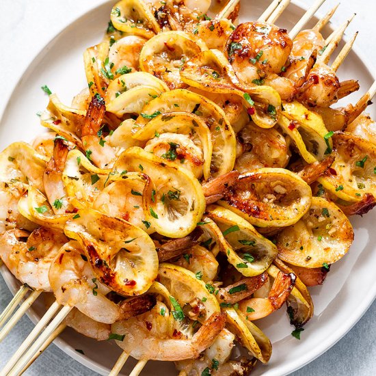 Grilled Shrimp & Honey Garlic Glaze